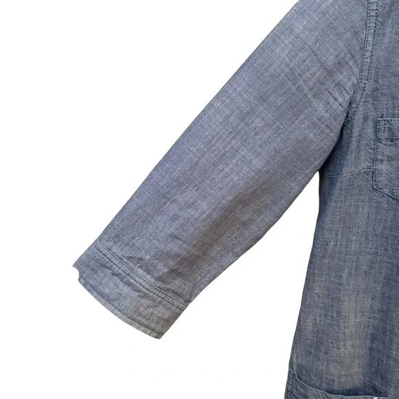 Old Navy Womens Chambray Denim Shirt Dress Small Button Front Pockets Coquette - Picture 3 of 7